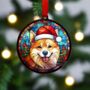 Shiba Inu In Santa Hat Suncatcher Decoration, thumbnail 2 of 6