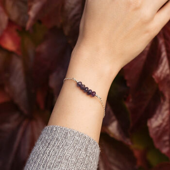 Sterling Silver Amethyst Gemstone Bracelet, 2 of 5