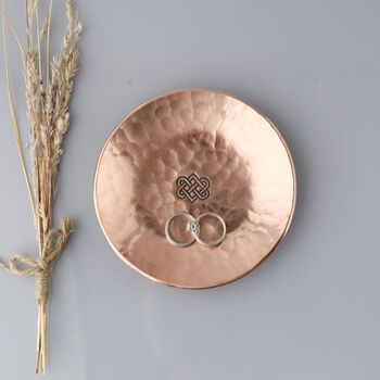 9th Annniversary Gift Handmade Round Copper Dish, 2 of 7