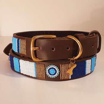 Leather And Beaded Dog Collar, 6 of 12