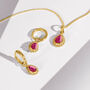 July Birthstone Ruby Gold Plated Necklace, thumbnail 4 of 12