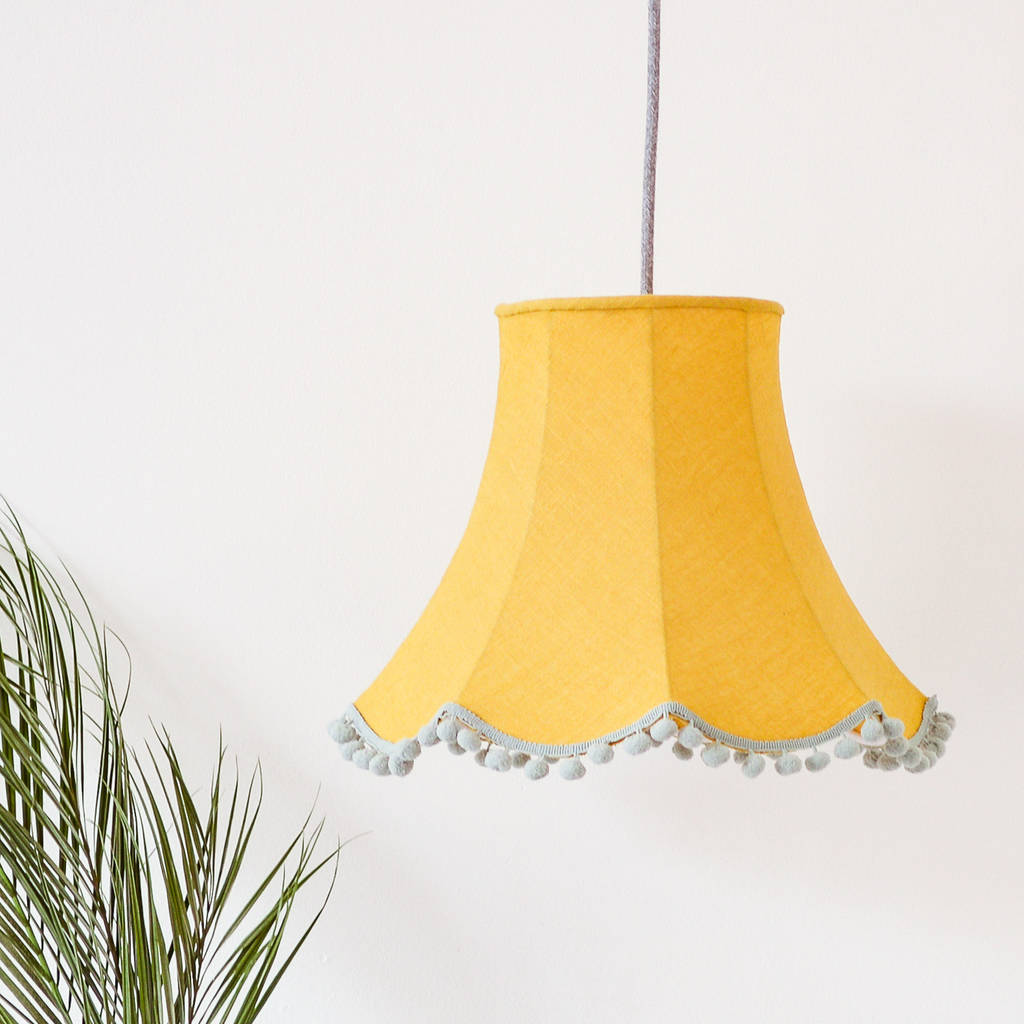 Mustard Linen Traditional Lampshade, 1 of 7