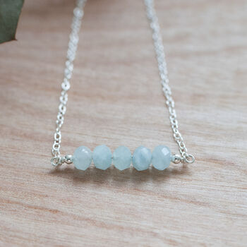 Aquamarine Sterling Silver Necklace, 5 of 7