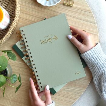 2026 A5 Spiral Diary In Sage Green, Week To View, 9 of 10