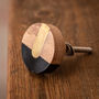 Geometric Wood And Brass Knob, thumbnail 2 of 3