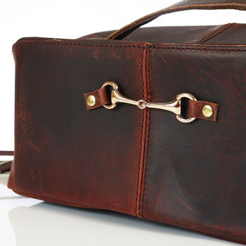 Personalised Snaffle Bit Leather Washbag, 7 of 10