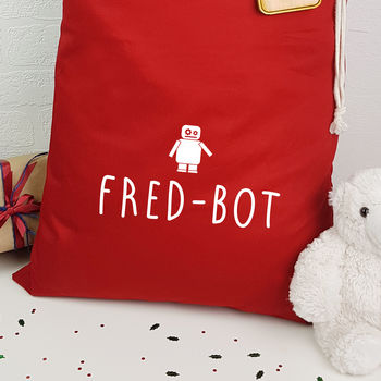 Personalised Santa Sack With Wooden Christmas Gift Tag, 2 of 9