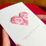 Personalised 13th Lace Anniversary Origami Heart Card, thumbnail 3 of 6