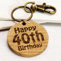 Personalised 'Happy Birthday' Wooden Keyring, thumbnail 1 of 5