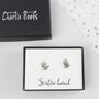 Silver Hands Stud Earrings For Sisters, thumbnail 1 of 7
