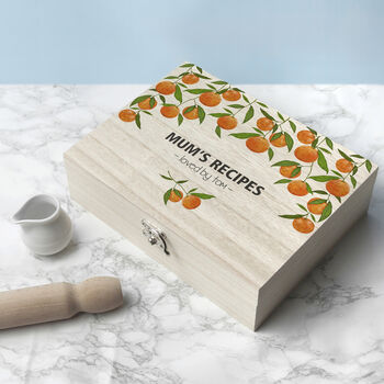 Personalised Orange Grove Recipe Box, 3 of 10