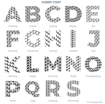 Personalised Hobby Font Square Print, 3 of 3