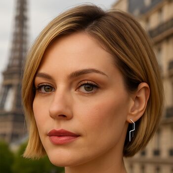 Gold Plated Sterling Silver Angular Drop Earring, 3 of 7