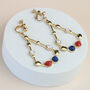 Colourful Gemstone Teardrop Dangle Clip On Earrings, thumbnail 3 of 3