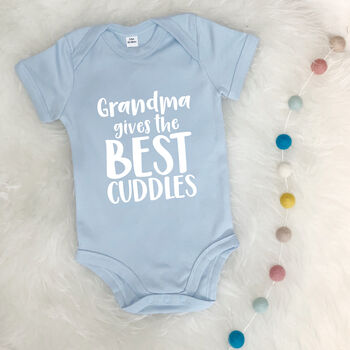 Grandma Gives The Best Cuddles Personalised Babygrow, 4 of 9