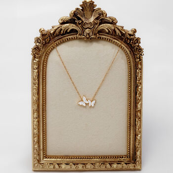 Butterfly Necklace 18ct Gold Plated, 3 of 4