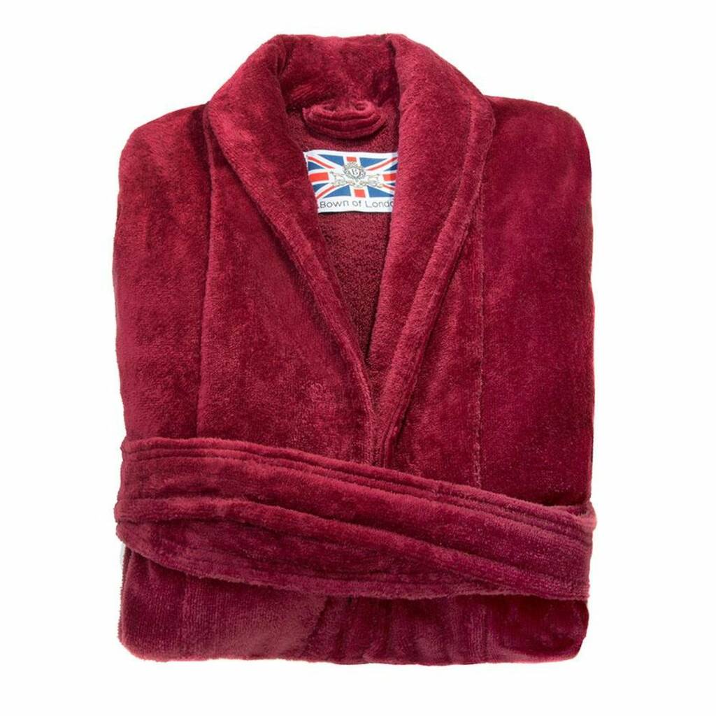 Women's Egyptian Cotton Dressing Gown Baroness Burgundy, 1 of 3