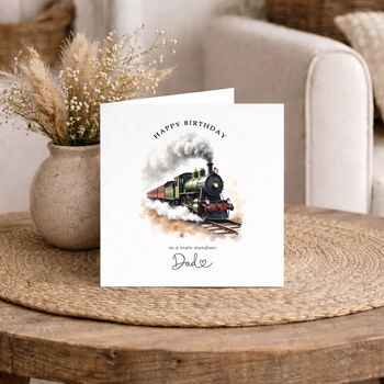 Personalised Train Birthday Card For Him, 2 of 3