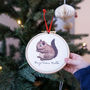 Personalised Squirrel Christmas Tree Hoop Decoration, thumbnail 1 of 3