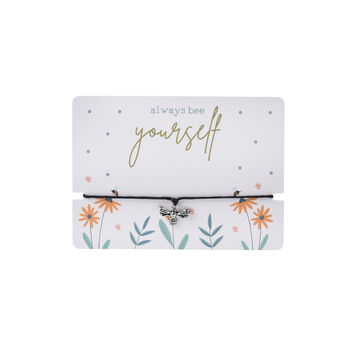 Just Smile 'Always Bee Yourself' Wish Bracelet On Backing Card | Perfect Gift | Sentiment Gift, 2 of 4