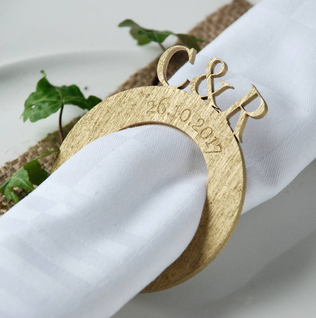 Personalised Monogrammed Wedding Napkin Rings, 1 of 3