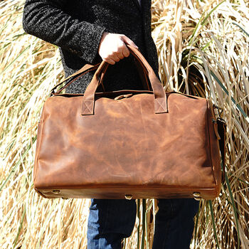Large Genuine Leather Holdall, 3 of 12