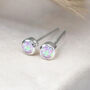 Mini Sterling Silver Candy Pink Opal Stud Earrings, thumbnail 1 of 12