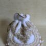 White Velvet Handcrafted Luxury Potli/Wrist Bag, thumbnail 6 of 7