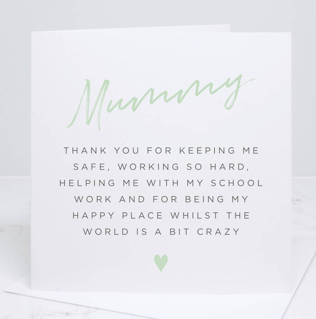 Thank You Mummy Mother's Day Card By Slice Of Pie Designs 