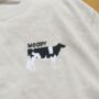 Moody Cow Embroidered T Shirt, thumbnail 1 of 5