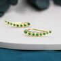 Emerald Green Pebble Cz Crawler Earrings, thumbnail 2 of 9