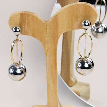 Gold And Silver Plated Drop Earrings, 2 of 6
