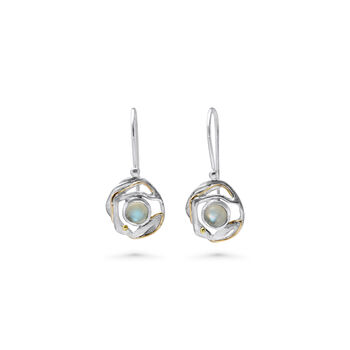 Handmade Sterling Silver Rainbow Moonstone Earrings, 4 of 6