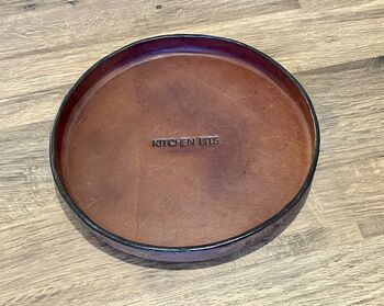 Personalised Chocolate Brown 20cm Round Leather Tray, 5 of 10