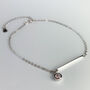 Sterling Silver Bar And Crystal Chain Anklet, thumbnail 1 of 6