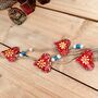 Hand Painted Red Yellow Hanging Heart Bells Wind Chime, thumbnail 8 of 12