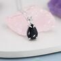 Sterling Silver Onyx Black Pear Cut Cz Necklace, thumbnail 1 of 12