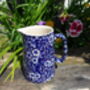 Half Pint Jug In Inglaze Blue Victorian Calico Design, thumbnail 2 of 6