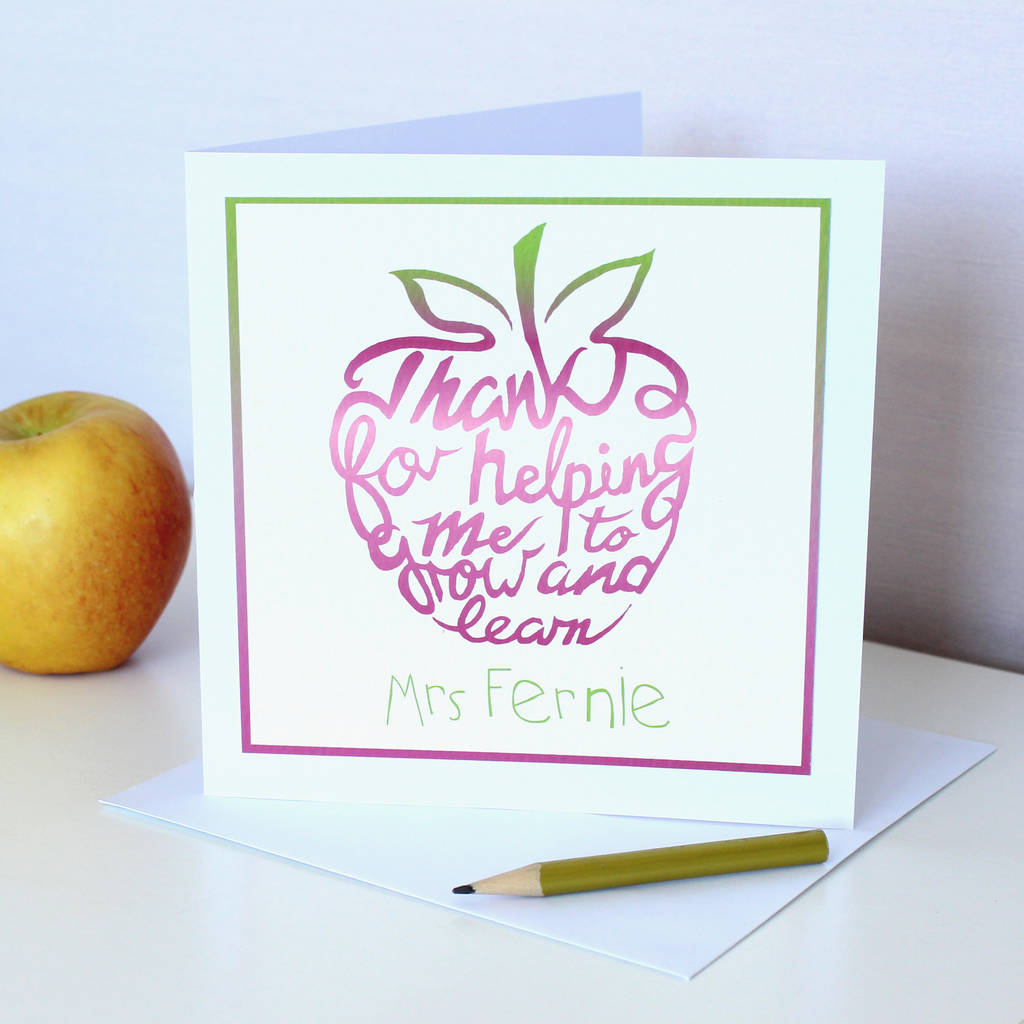 Personalised Pink Apple Thank You Teacher Mug By Paint My Dreams ...