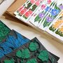 Linocut Joy Bloom Flower Notecards Set Of 12, thumbnail 8 of 12