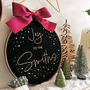 Christmas Joy Personalised Beaded Velvet Hoop, thumbnail 4 of 4