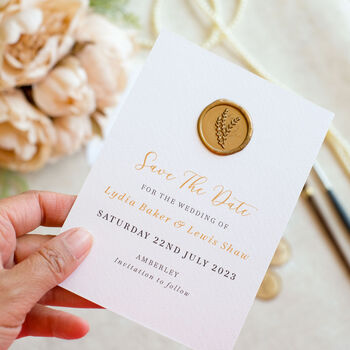 Gold Splendour Wedding Save The Date Cards, 6 of 6
