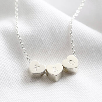 Personalised Sterling Silver Heart Beads Necklace, 3 of 6