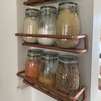 Handmade Copper Kitchen Shelves, With Storage Jars, 7 of 8