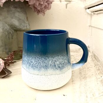 Ombre Glaze Blue Stoneware Mug, 6 of 6