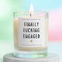 Finally Engaged Gift, Funny Engagement Handmade Candle, thumbnail 1 of 6