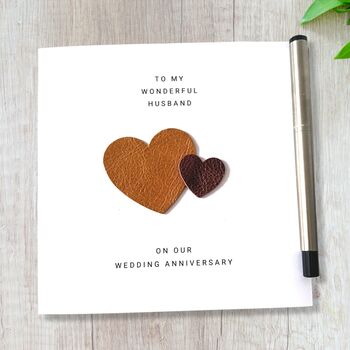 3rd Wedding Anniversary Card Leather Anniversary, 6 of 7
