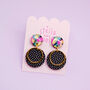 Abstract, Black And White Polka Dot Earrings, thumbnail 6 of 9