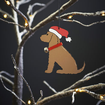 Golden Cocker Spaniel Dog Christmas Decoration Personalisation Available, 4 of 5