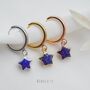 Lapis Lazuli Star Hoop Earrings, thumbnail 4 of 10